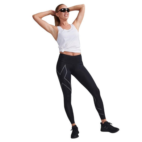 2XU WA6523B Light Speed Mid - Rise Compression Tights | The Bike Affair