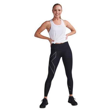 2XU WA6523B Light Speed Mid - Rise Compression Tights | The Bike Affair