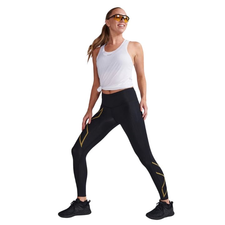 2XU WA6523B Light Speed Mid - Rise Compression Tights | The Bike Affair