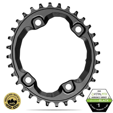 Absolute Black Oval MTB Chainring 1X 96BCD Shimano XT M8000 HG+ 12 Speed | The Bike Affair