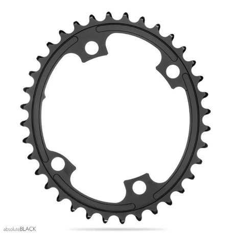 Absolute Black Oval Road Chainring 2X 110/4 Shimano 9100 (50T/52T/53T) | The Bike Affair