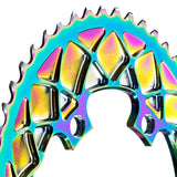 Absolute Black Oval Road Chainring 2X 110/4 Shimano 9100 Rainbow | The Bike Affair