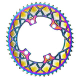 Absolute Black Oval Road Chainring 2X 110/4 Shimano 9100 Rainbow | The Bike Affair