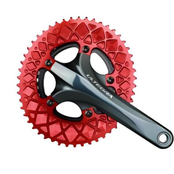 Absolute Black Oval Road Chainring 2x 110/5 Shimano (50T/52T) | The Bike Affair