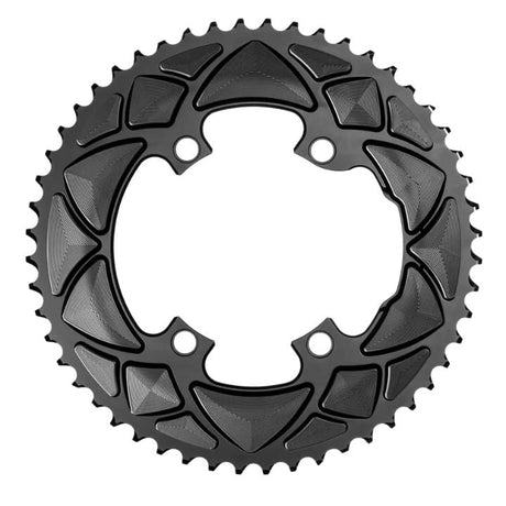 Absolute Black Round Road Chainring 2X 110/4 Shimano 9100 (50T/52T/53T) | The Bike Affair