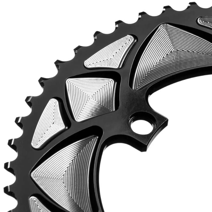 Absolute Black Round Road Chainring 2X 110/4 Shimano 9100 (50T/52T/53T) | The Bike Affair