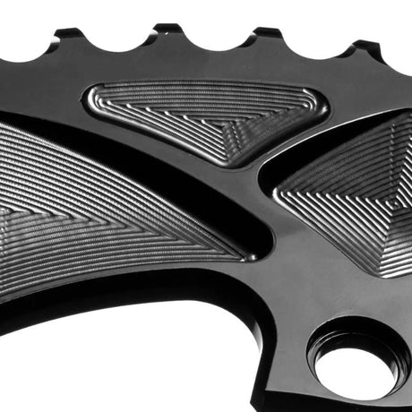 Absolute Black Round Road Chainring 2X 110/4 Shimano 9100 | The Bike Affair