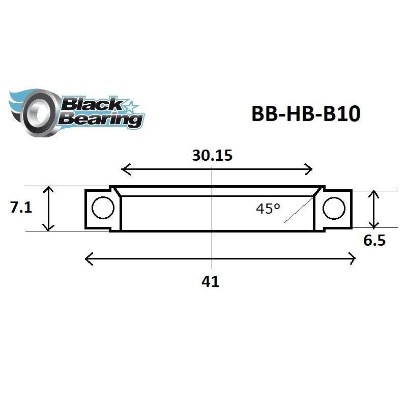 Blackbearing B10 30.15x41x6.5/7.1mm 45°/90 Headset Bearing | The Bike Affair