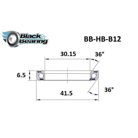 Blackbearing B12 30.15x41.5x6.5mm 36°/36 Headset Bearing | The Bike Affair