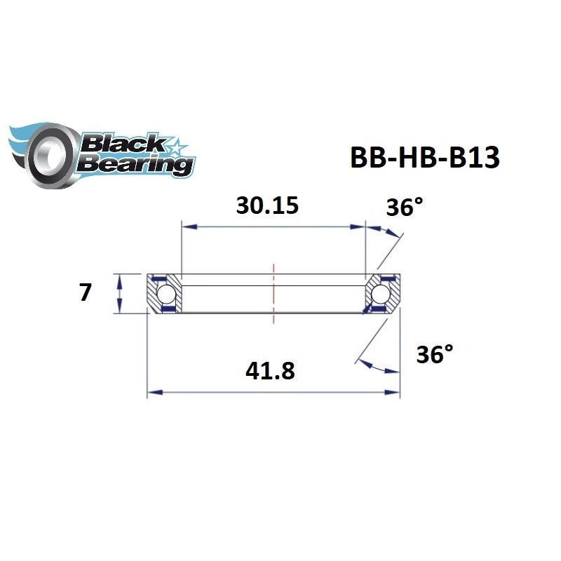 Blackbearing B13 30.15x41.8x7mm 36°/36 Headset Bearing | The Bike Affair