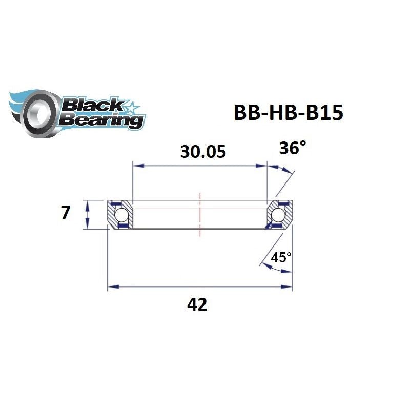 Blackbearing B15 30.05x42x7mm 36°/45 Headset Bearing | The Bike Affair