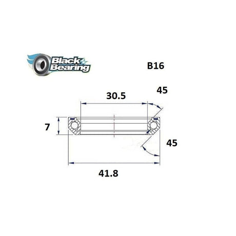 Blackbearing B16 30.5x41.8x7mm 45/45° Headset Bearing | The Bike Affair