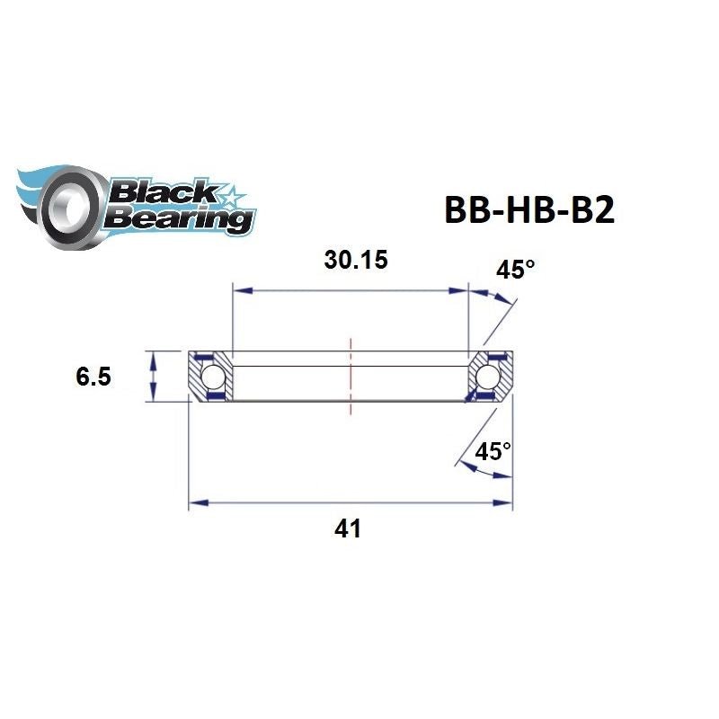 Blackbearing B2 30.15x41x6.5mm 45/45° Headset Bearing | The Bike Affair