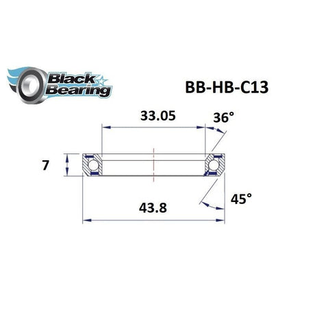 Blackbearing C13 33.05x43.8x7mm 36/45° Headset Bearing | The Bike Affair