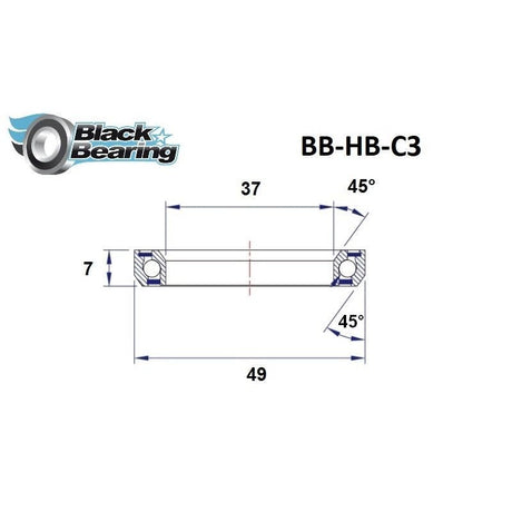 Blackbearing C3 37x49x7mm 45/45° Headset Bearing | The Bike Affair