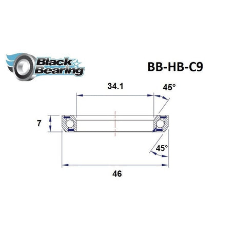 Blackbearing C9 34.1x46x7mm 45/45° Headset Bearing | The Bike Affair