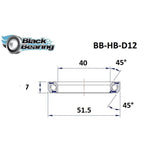 Blackbearing D12 40x51.5x7mm 45/45° Headset Bearing | The Bike Affair