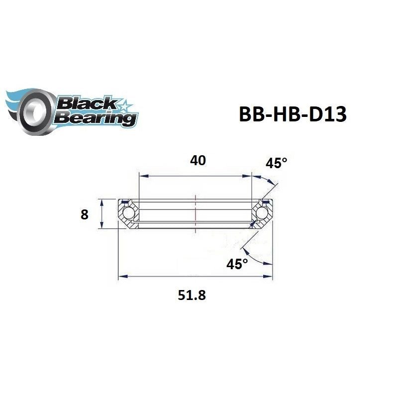 Blackbearing D13 40x51.8x8mm 45/45° Headset Bearing | The Bike Affair