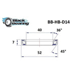 Blackbearing D14 40x52x7mm 36/45° Headset Bearing | The Bike Affair