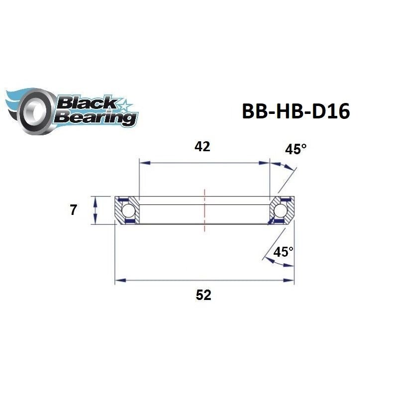 Blackbearing D16 42x52x7mm 45/45° Headset Bearing | The Bike Affair