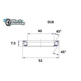 Blackbearing D18 40x52x7.5mm 45/45° Headset Bearing | The Bike Affair