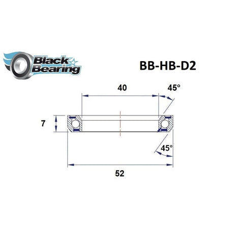 Blackbearing D2 40x52x7mm 45/45° Headset Bearing | The Bike Affair