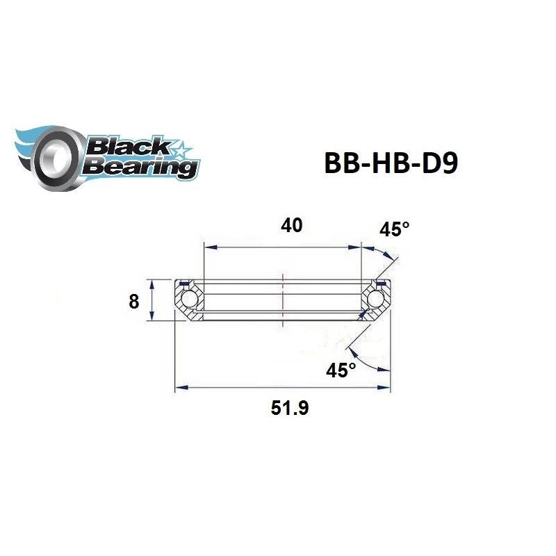 Blackbearing D9 40x51.9x8mm 45/45° Headset Bearing | The Bike Affair