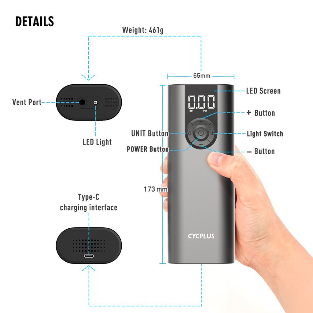 Cycplus A8 Electric Air Pump | The Bike Affair