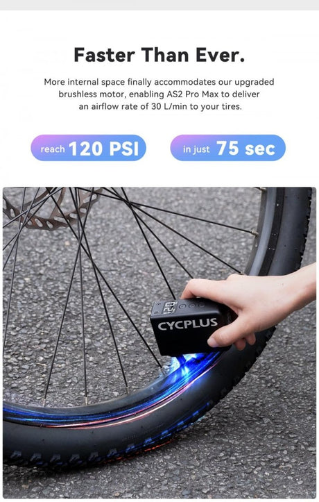 Cycplus AS2 Pro Max Mini E - Pump | The Bike Affair