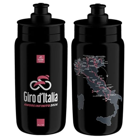 Elite Fly Giro D'Italia Black Map Bottle 550 ml. | The Bike Affair