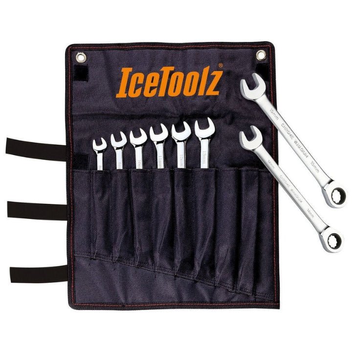 IceToolz 41B8 8 - 15mm Combination Ratchet Wrench Set | The Bike Affair