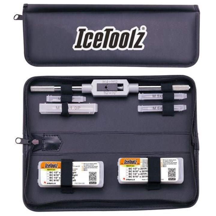 IceToolz E158 Pro Shop Tap Set with Wrench Pouch | The Bike Affair