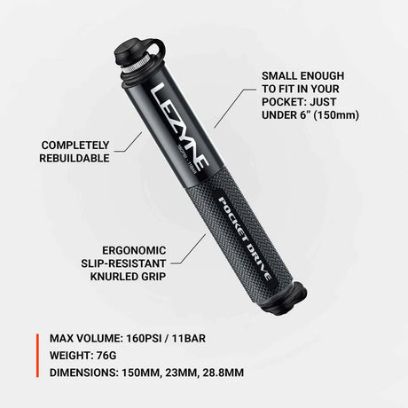 Lezyne Pocket Drive Compact Hand Pump | The Bike Affair