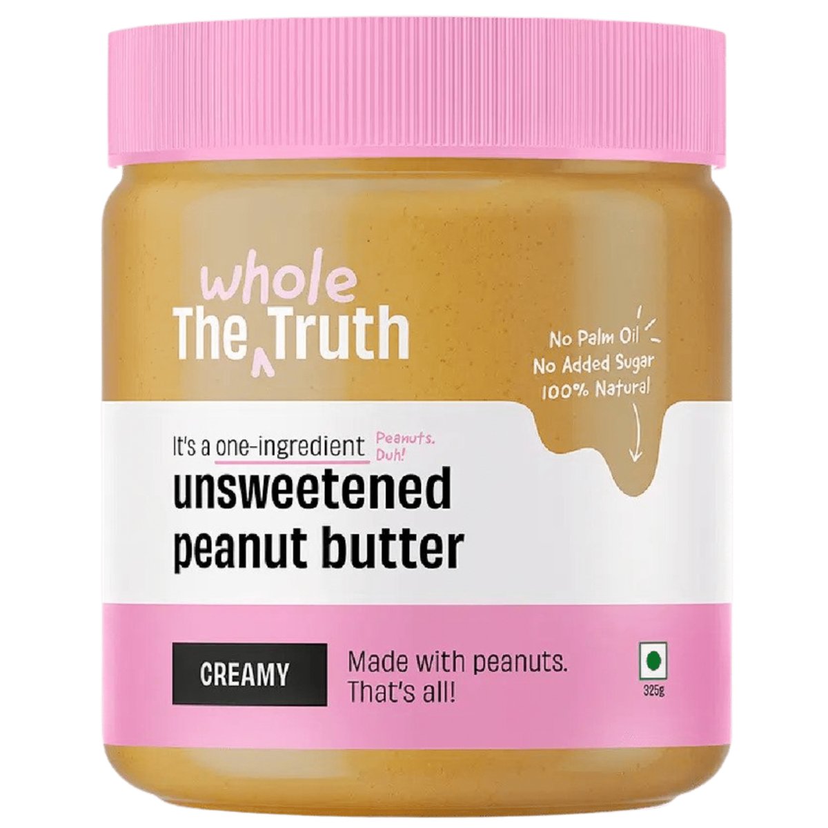 The Whole Truth Unsweetened Peanut Butter 325g | The Bike Affair