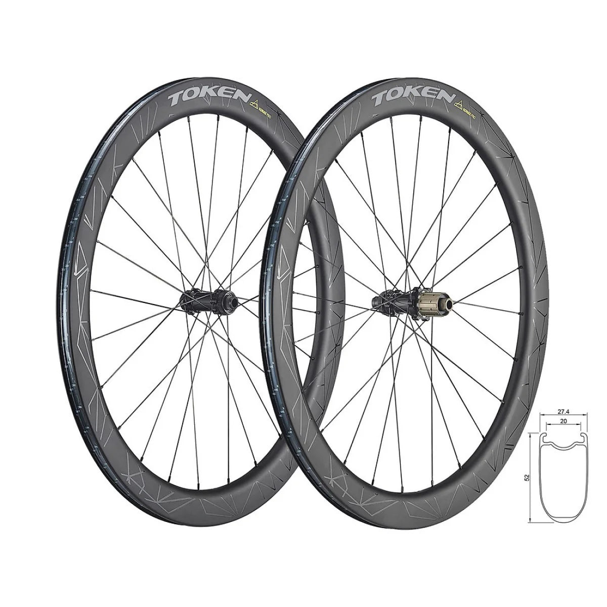 Token Konax Pro 52mm 11 Speed SRAM/Shimano Carbon Disc Brake Wheelset | The Bike Affair