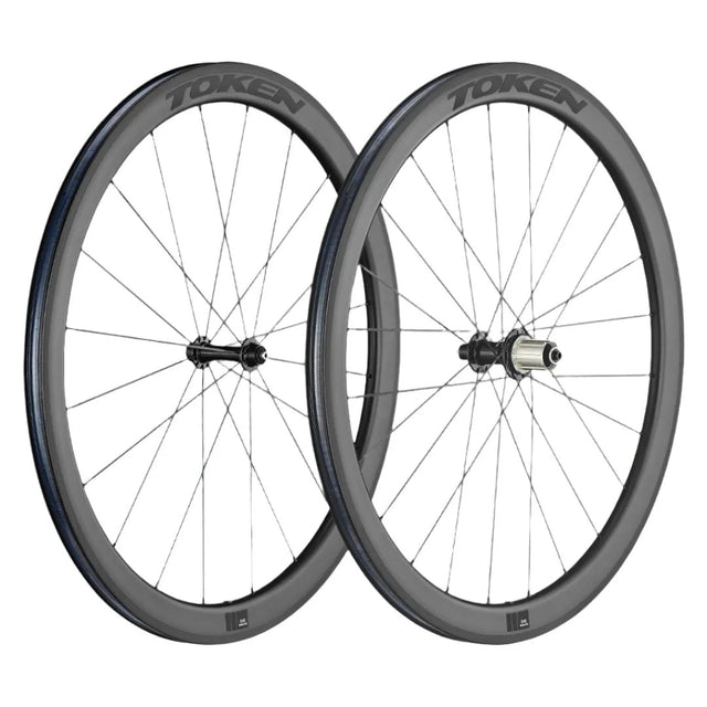 Token Resolute Full Carbon Clincher 45mm 11 Sped SRAM/Shimano Rim Brake Wheelset | The Bike Affair