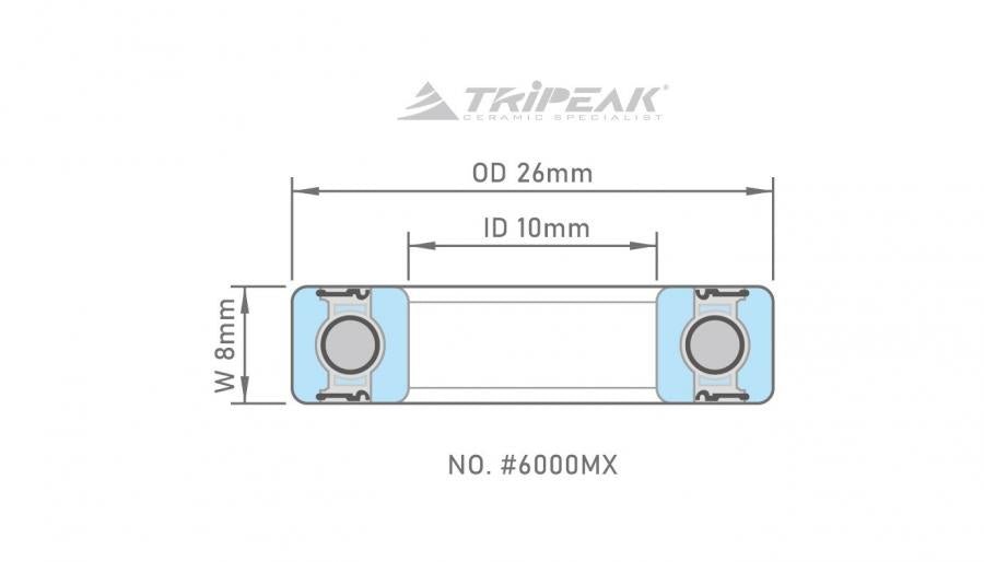 Tripeak #6000 Full Steel Ball Bearing Max Series 10x26x8mm | The Bike Affair