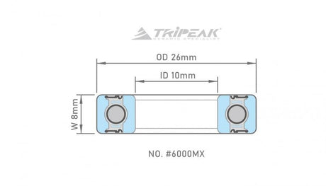 Tripeak #6000 Full Steel Ball Bearing Max Series 10x26x8mm | The Bike Affair