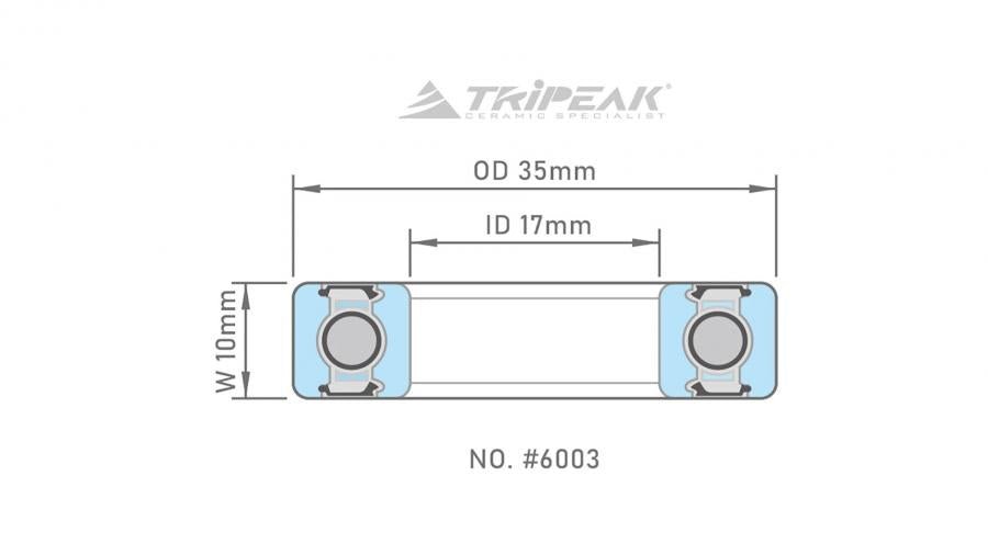 Tripeak #6003 High Precision Steel Bearing ABEC3 17x35x10mm | The Bike Affair