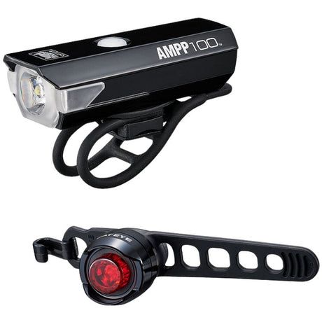 Cateye AMPP100/ORB RC HL-EL041/LD160RC Head Light & Tail Light Combo | The Bike Affair