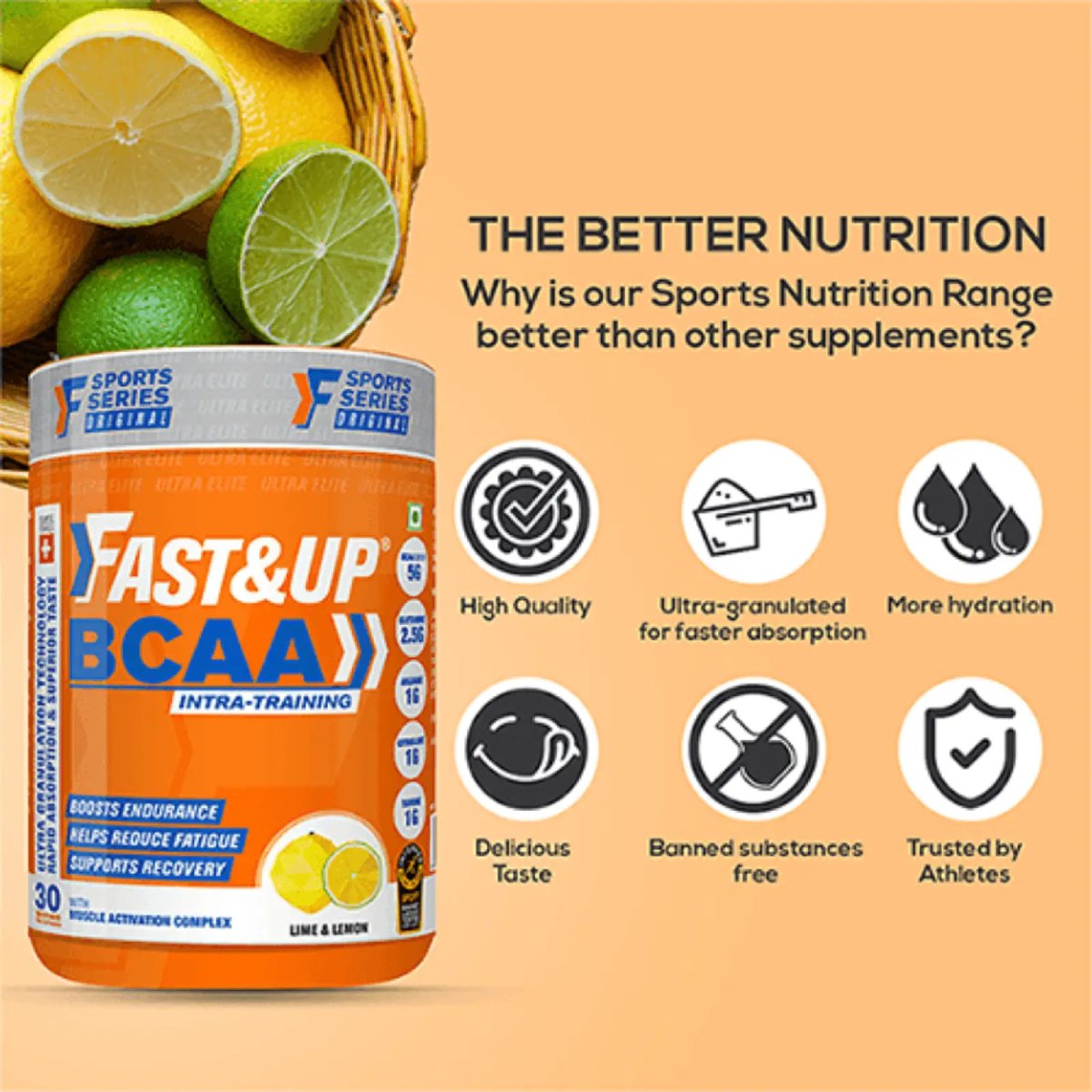 Fast&Up BCAA Intra-training Lime & Lemon | The Bike Affair